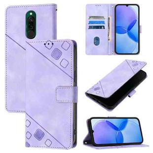 For Xiaomi Redmi 8 / Redmi 8A Skin Feel Embossed Leather Phone Case(Light Purple)
