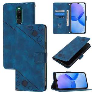 For Xiaomi Redmi 8 / Redmi 8A Skin Feel Embossed Leather Phone Case(Blue)