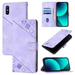 For Xiaomi Redmi 9A / 9i / 9AT Skin Feel Embossed Leather Phone Case(Light Purple)