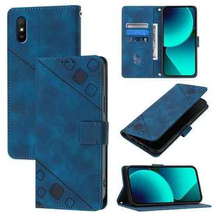 For Xiaomi Redmi 9A / 9i / 9AT Skin Feel Embossed Leather Phone Case(Blue)