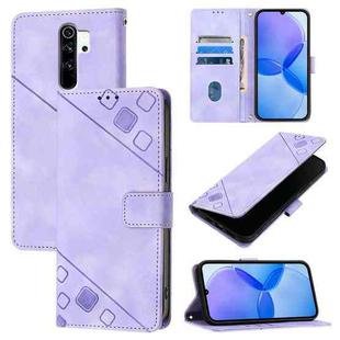 For Xiaomi Redmi Note 8 Pro Skin Feel Embossed Leather Phone Case(Light Purple)