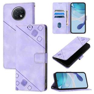 For Xiaomi Redmi Note 9T Global Skin Feel Embossed Leather Phone Case(Light Purple)