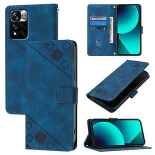 For Xiaomi Redmi Note 11 Pro+ 5G EU Skin Feel Embossed Leather Phone Case(Blue)