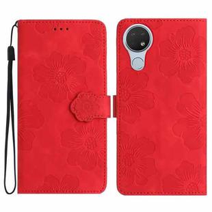 For Nokia 6.2 / 7.2 Flower Embossing Pattern Leather Phone Case(Red)