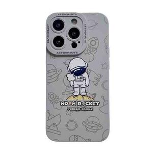 For iPhone 14 Pro Liquid Silicone Astronaut Pattern Phone Case(Grey)