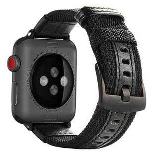 For Apple Watch Series 7 41mm / 6 & SE & 5 & 4 40mm / 3 & 2 & 1 38mm Nylon Watch Band(Black)