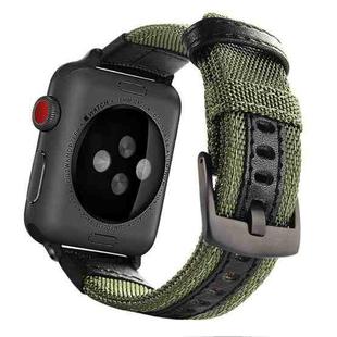 For Apple Watch Series 7 41mm / 6 & SE & 5 & 4 40mm / 3 & 2 & 1 38mm Nylon Watch Band(Army Green)