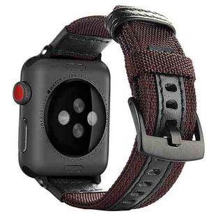 For Apple Watch Series 7 45mm / 6 & SE & 5 & 4 44mm / 3 & 2 & 1 42mm Nylon Watch Band(Coffee)