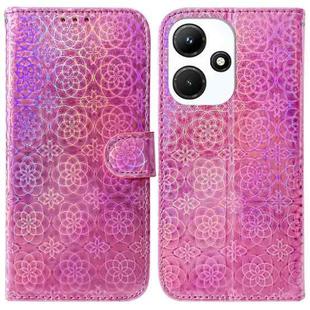 For Infinix Hot 30i Colorful Magnetic Buckle Leather Phone Case(Pink)