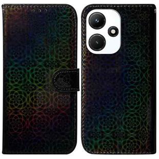 For Infinix Hot 30i Colorful Magnetic Buckle Leather Phone Case(Black)
