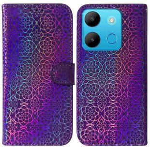 For Infinix Smart 7 African Colorful Magnetic Buckle Leather Phone Case(Purple)