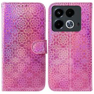 For Infinix Note 40 4G Colorful Magnetic Buckle Leather Phone Case(Pink)