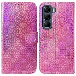 For Infinix Hot 50 4G Colorful Magnetic Buckle Leather Phone Case(Pink)