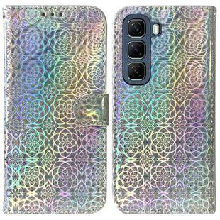 For Infinix Hot 50 4G Colorful Magnetic Buckle Leather Phone Case(Silver)