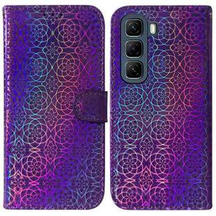 For Infinix Hot 50 4G Colorful Magnetic Buckle Leather Phone Case(Purple)