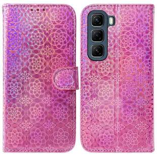 For Infinix Hot 50 5G Colorful Magnetic Buckle Leather Phone Case(Pink)