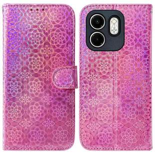 For Infinix Hot 50i / Smart 9 Colorful Magnetic Buckle Leather Phone Case(Pink)