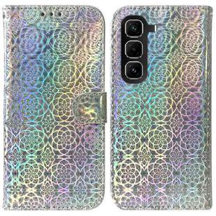For Infinix Hot 50 Pro+ 4G Colorful Magnetic Buckle Leather Phone Case(Silver)