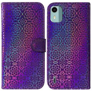 For Nokia C12 Colorful Magnetic Buckle Leather Phone Case(Purple)