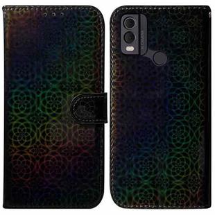 For Nokia C22 Colorful Magnetic Buckle Leather Phone Case(Black)