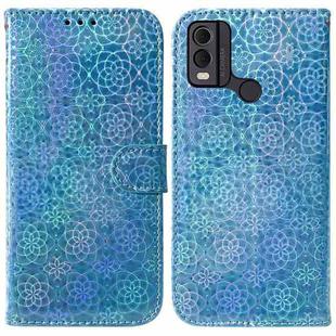 For Nokia C22 Colorful Magnetic Buckle Leather Phone Case(Blue)