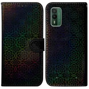 For Nokia XR21 Colorful Magnetic Buckle Leather Phone Case(Black)