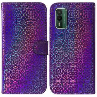 For Nokia XR21 Colorful Magnetic Buckle Leather Phone Case(Purple)