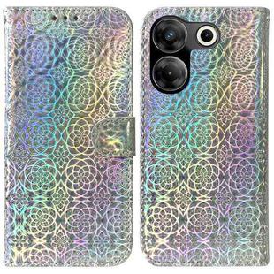 For Tecno Camon 20 Pro 5G Colorful Magnetic Buckle Leather Phone Case(Silver)