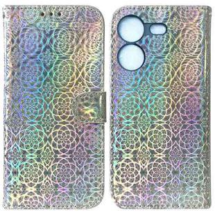 For Tecno Pova 5 Colorful Magnetic Buckle Leather Phone Case(Silver)