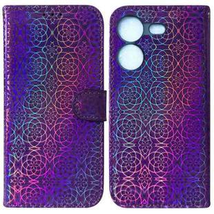 For Tecno Pova 5 Colorful Magnetic Buckle Leather Phone Case(Purple)