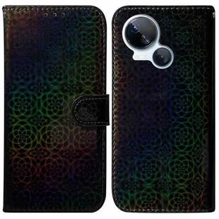 For Tecno Spark 10 5G Colorful Magnetic Buckle Leather Phone Case(Black)