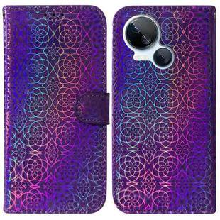 For Tecno Spark 10 5G Colorful Magnetic Buckle Leather Phone Case(Purple)