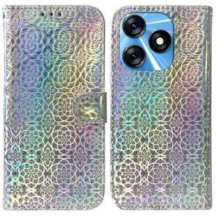 For Tecno Spark 10 / Spark 10C Colorful Magnetic Buckle Leather Phone Case(Silver)