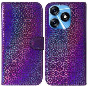 For Tecno Spark 10 / Spark 10C Colorful Magnetic Buckle Leather Phone Case(Purple)