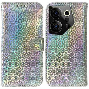 For Tecno Camon 20 Premier 5G Colorful Magnetic Buckle Leather Phone Case(Silver)