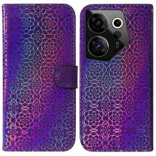 For Tecno Camon 20 Premier 5G Colorful Magnetic Buckle Leather Phone Case(Purple)