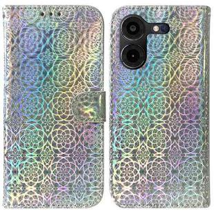 For Tecno Pova 5 Pro Colorful Magnetic Buckle Leather Phone Case(Silver)