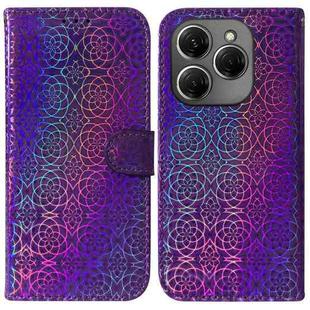 For Tecno Spark 20 Pro Colorful Magnetic Buckle Leather Phone Case(Purple)