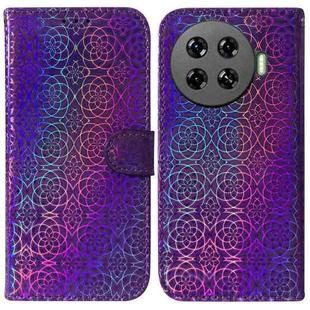 For Tecno Spark 20 Pro+ 4G Colorful Magnetic Buckle Leather Phone Case(Purple)