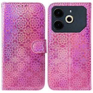 For Tecno Pova 6 Neo Colorful Magnetic Buckle Leather Phone Case(Pink)