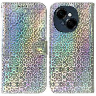 For Tecno Spark Go 1 / Pop 9 Pro Colorful Magnetic Buckle Leather Phone Case(Silver)