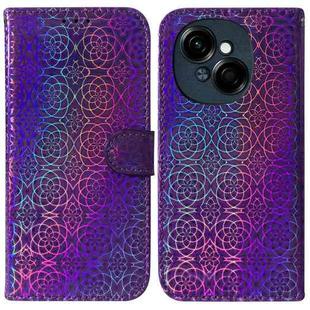 For Tecno Spark Go 1 / Pop 9 Pro Colorful Magnetic Buckle Leather Phone Case(Purple)