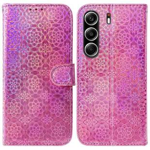 For Tecno Camon 40 Pro 4G Colorful Magnetic Buckle Leather Phone Case(Pink)