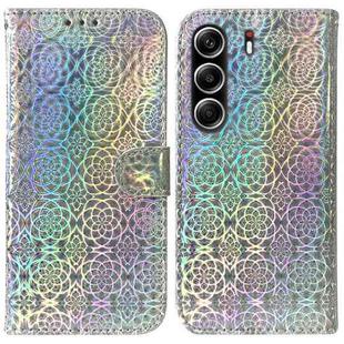 For Tecno Camon 40 Pro 4G Colorful Magnetic Buckle Leather Phone Case(Silver)