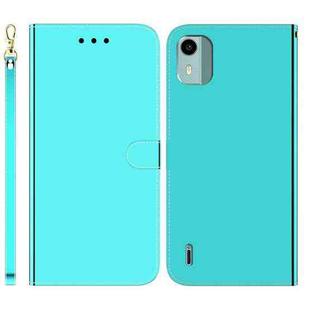 For Nokia C12 Imitated Mirror Surface Leather Phone Case(Mint Green)