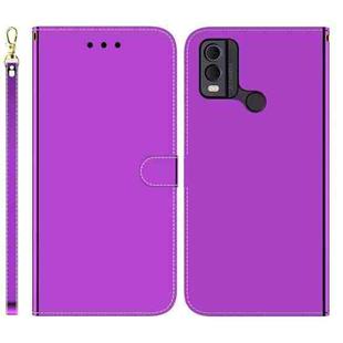 For Nokia C22 Imitated Mirror Surface Leather Phone Case(Purple)