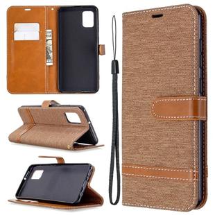 For Samsung Galaxy A31 Denim Texture Horizontal Flip Leather Case with Holder & Card Slots & Wallet & Lanyard(Brown)