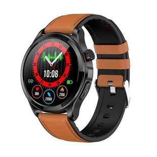 TK22 1.39 inch IP67 Waterproof Leather Band Smart Watch Supports ECG / Non-invasive Blood Sugar(Brown)