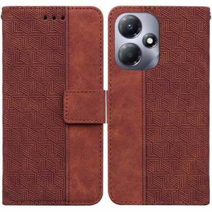 For Infinix Hot 30 Play Geometric Embossed Leather Phone Case(Brown)