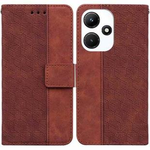 For Infinix Hot 30i Geometric Embossed Leather Phone Case(Brown)